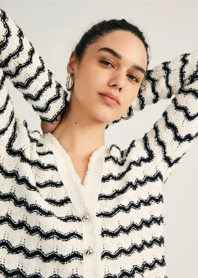 Derek Lam Noé Scalloped Cardigan In Neutral