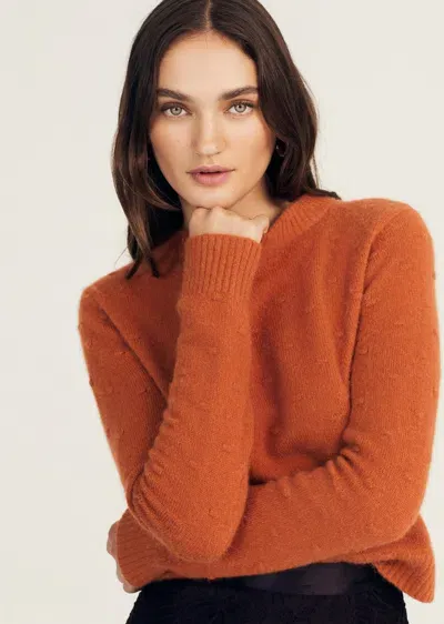 Derek Lam Quentin Bubble Knit Sweater In Orange