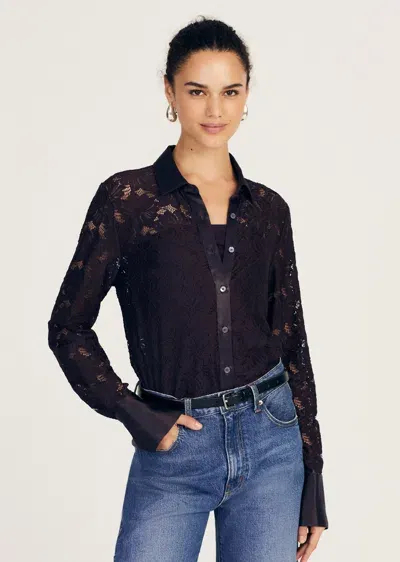 Derek Lam Raissa Button Down Top In Black