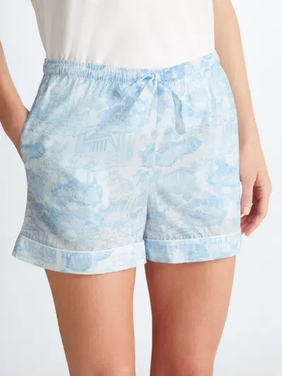 Derek Rose Women's Lounge Shorts Ledbury 77 Cotton Batiste White