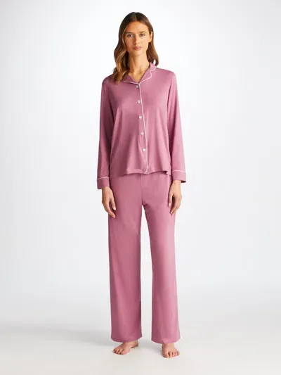 Derek Rose Women's Pyjamas Lara Micro Modal Stretch Orchid Purple