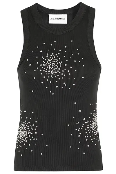 Des Phemmes Classic Tank Top In Black