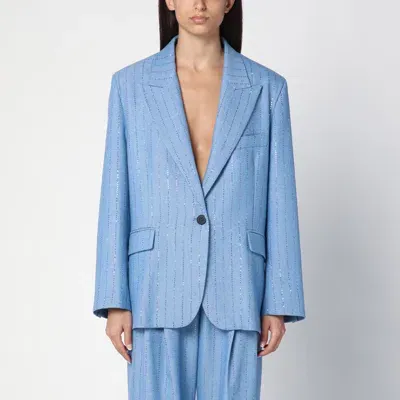 Des Phemmes Light Blue Single-breasted Jacket In Wool Blend