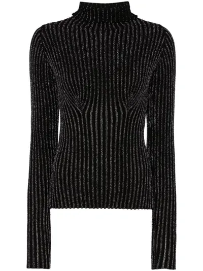 Des Phemmes Lurex Sweater In Black