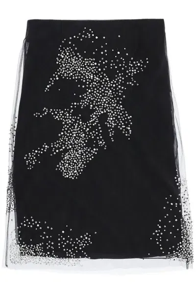 Des_phemmes Diamanté Tulle Skirt In Black