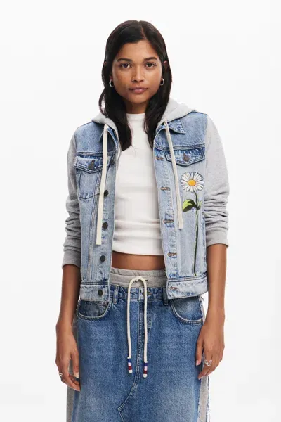 Desigual Trucker Denim Jacket In Blue