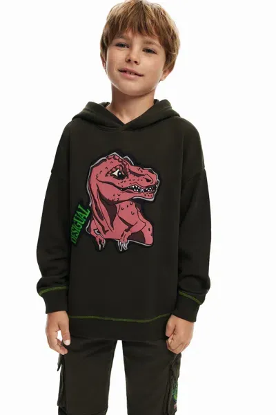 Desigual Kids' Dinosaur Sweatshirt In Black