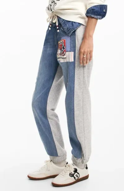 Desigual Mickey Mouse Jogger Jeans In Blue