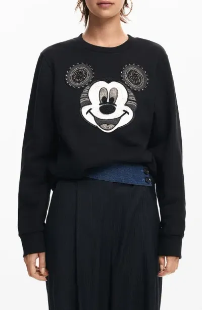 Desigual Mickey Yeah Sweatshirt In Black