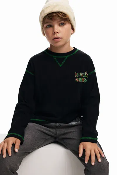 Desigual Kids' Skate Sweatshirt In Black