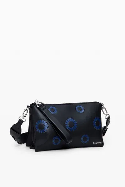 Desigual Sunflower Crossbody In Black