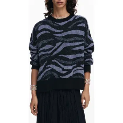 Desigual Winnipeg Jacquard Sweater In Black