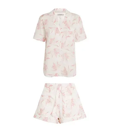 Desmond & Dempsey Cotton Deia Pyjama Set In White