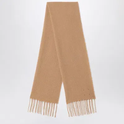 Destin Camel And Cahsmere Scarf In Beige