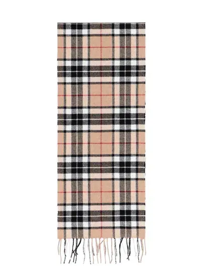 Destin Checked Pattern Scarf In Beige