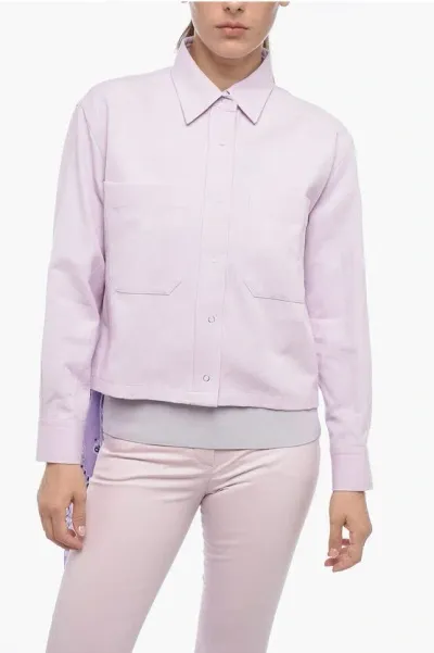 Destin Flax Blend Marina Cropped Fit Shirt In Purple