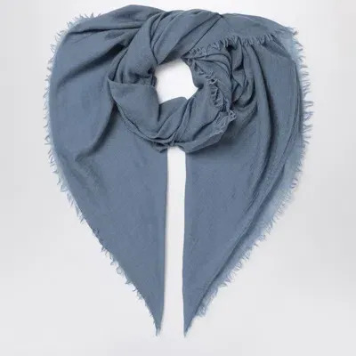 Destin Mud-coloured Wool-silk Blend Scarf In Gray