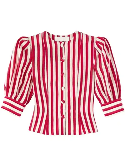 D'estree Jasper Striped Blouse In Red