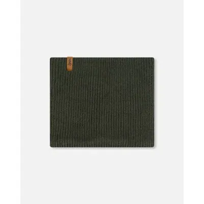 Deux Par Deux Baby Boy's Mid-season Knit Neckwarmer Forest Green In Kombu Green