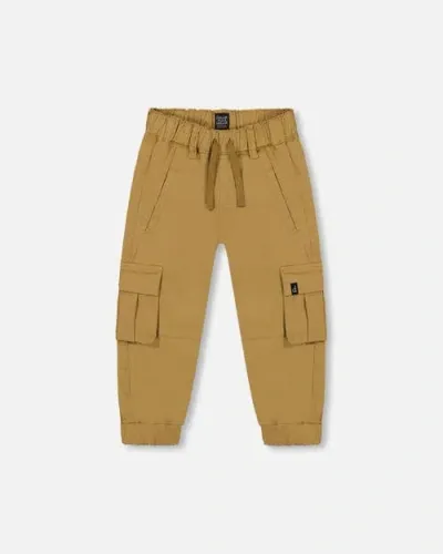 Deux Par Deux Baby Boy's Stretch Twill Cargo Jogger Pants Dark Beige In Lark