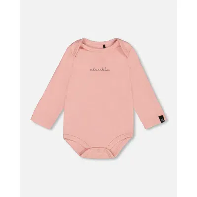 Deux Par Deux Baby Girl's Organic Cotton Bodysuit With Print Light Pink In Silver Pink