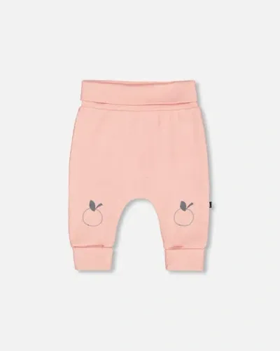 Deux Par Deux Baby Girl's Organic Cotton Evolutive Pant With Print Light Pink In Silver Pink