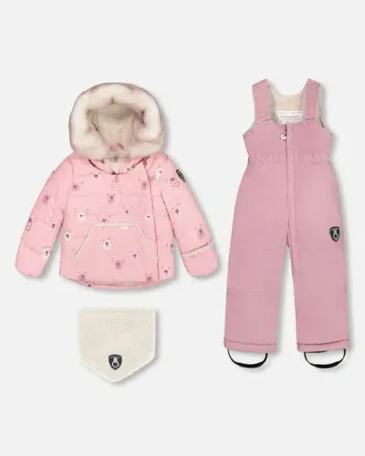 Deux Par Deux Baby Girl's Two Piece Baby Snowsuit Orchid In Orchid Haze