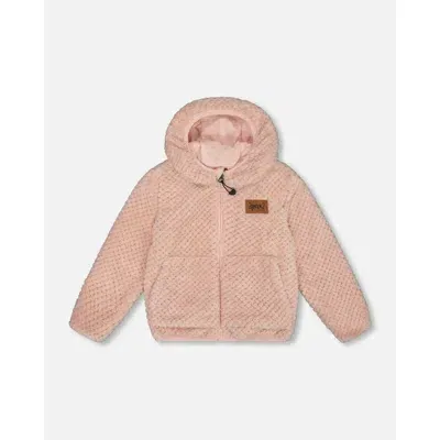 Deux Par Deux Girl's Reversible Plush Jacket Pink In Zéphir