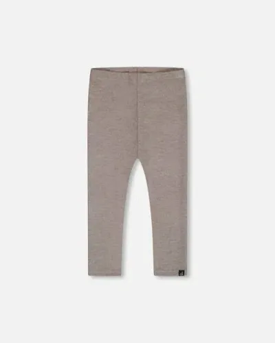 Deux Par Deux Kids'  Girl's Super Soft Rib Leggings Grey Mix In Med Grey Mix