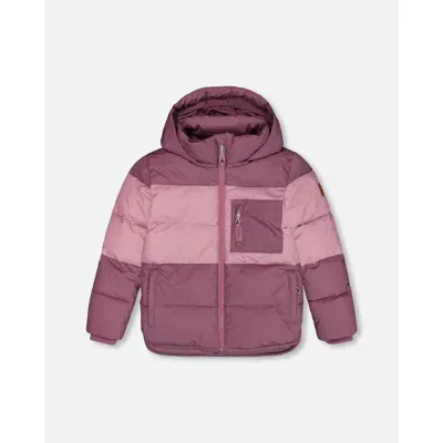 Deux Par Deux Kids'  Little Girl's Puffy Jacket Lilac And Purple In Purple Gumdrop