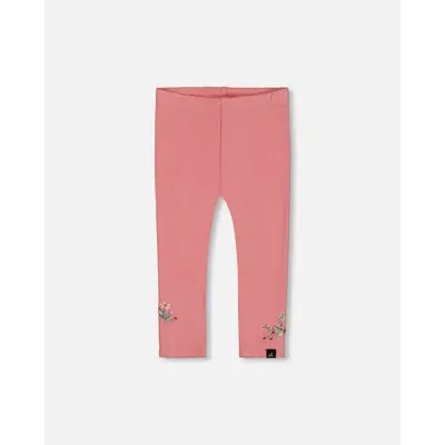 Deux Par Deux Kids'  Little Girl's Super Soft Brushed Rib Leggings Light Pink In Rosette