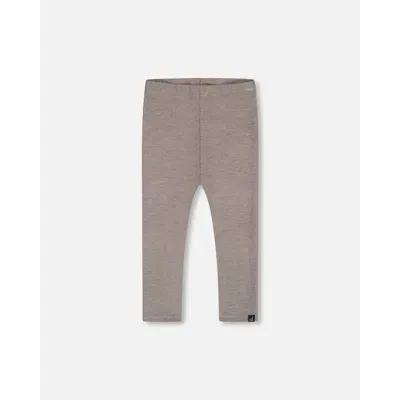 Deux Par Deux Babies'  Little Girl's Super Soft Rib Leggings Grey Mix In Med Grey Mix