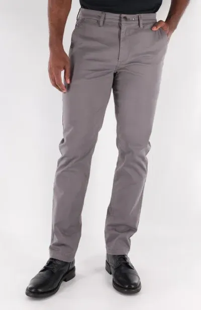 Devil-dog Dungarees Flat Front Stretch Cotton Chinos In Charcoal Gray