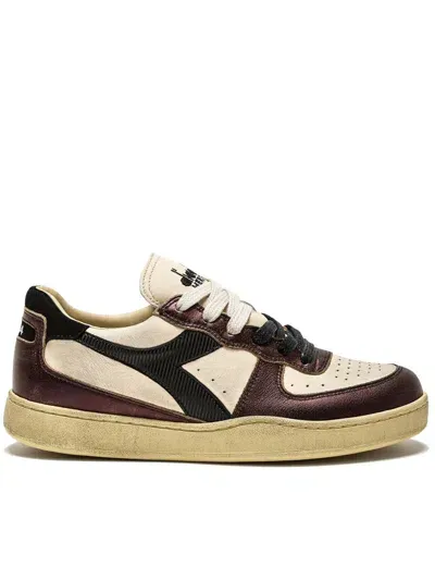 Diadora Basket Low Metallic Dirty Shoes In Beige