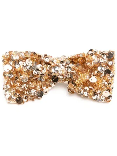 Dice Kayek Bow Hair Clip In Gold