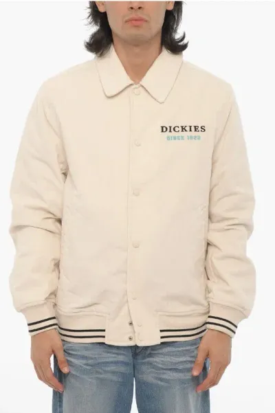 Dickies Corduroy Jacket With Snap Buttons In Neutral