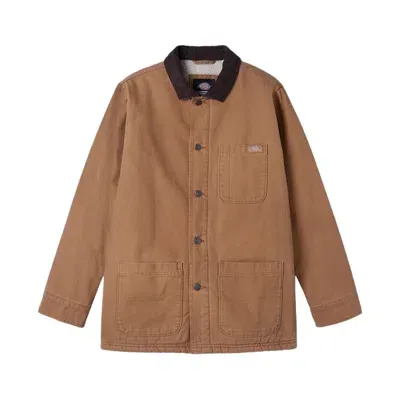 Dickies Duck Canvas Chore Coat In Brown