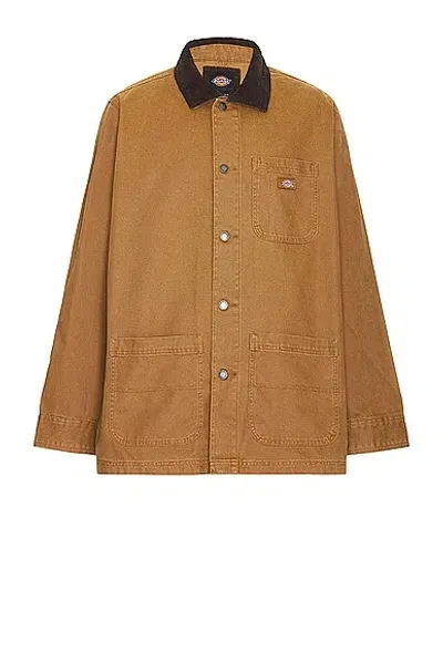 Dickies Duck Canvas Chore Coat In Brown