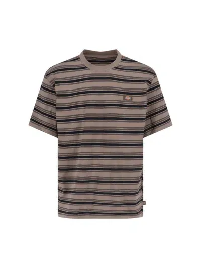 Dickies 'stevensville' Striped T-shirt In Mushroom