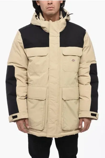 Dickies Two-tone Utility Jacket With Removable Hood In Neutral