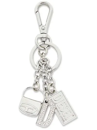 Diesel 1dr Charm Keyring In Silver