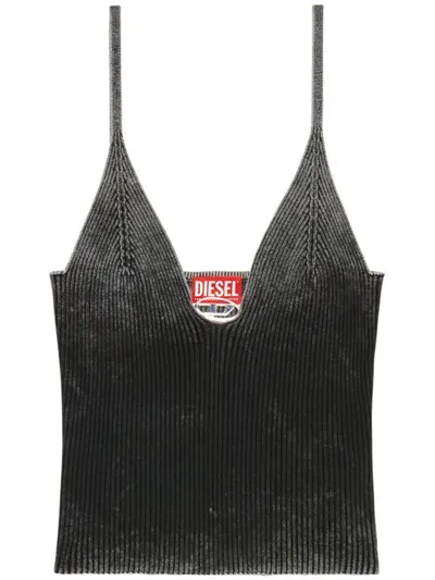 Diesel Cotton Tank Top In Black