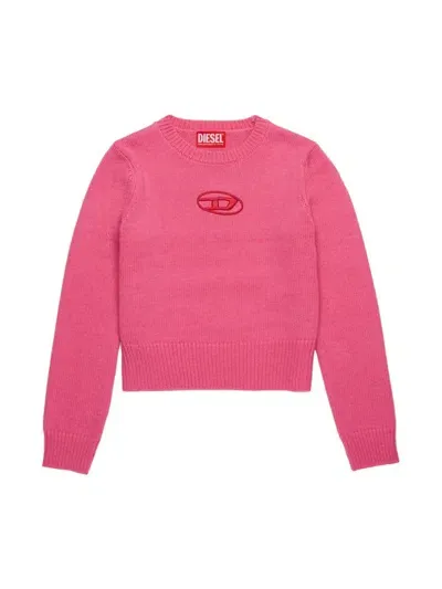 Diesel Kids' Embroidered-logo Sweater In Pink