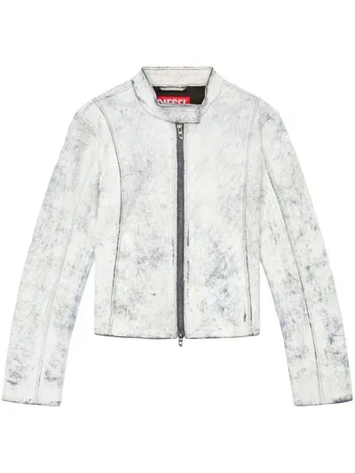 Diesel L-yric Biker Jacket In White