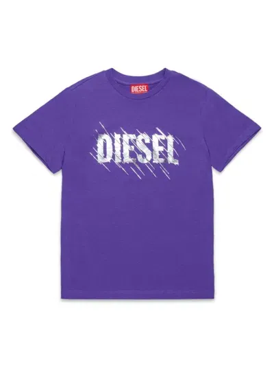 Diesel Kids' Linda T-shirt In Purple