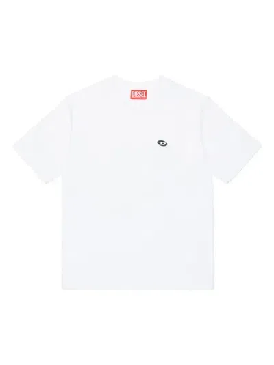 Diesel Kids' Logo-patch Cotton T-shirt In White