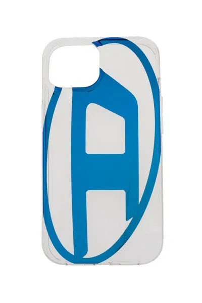 Diesel Logo Printed Iphone 15 Phone Case In Blue