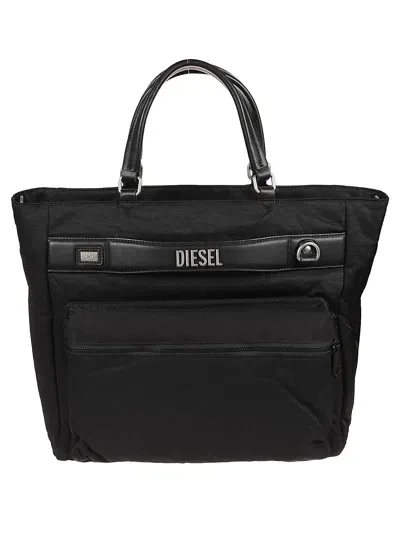 Diesel Logos Briefcase In Black