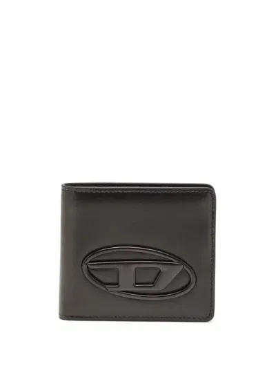 Diesel Sleek Polyurethane Wallet With Embossed Logo And Multiple Card Slots In Black