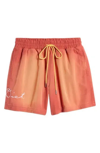 Diet Starts Monday Bay Ombré Twill Drawstring Shorts In Red